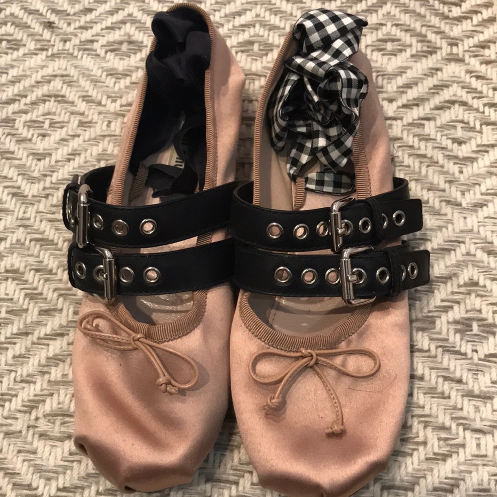 Lace up ballet flats